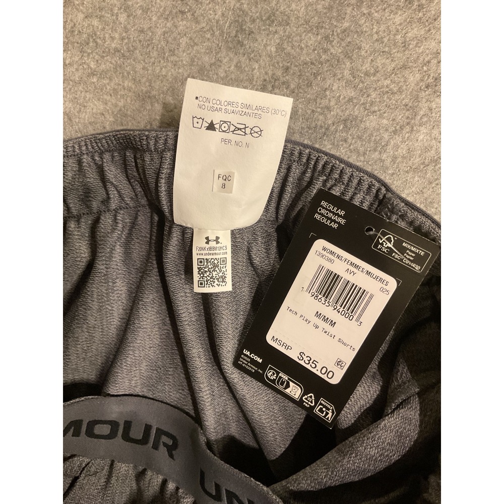 NWT Under Armour Tech Play Up Twist Shorts Gray Women's Medium 1390380-025 - Picture 4 of 9
